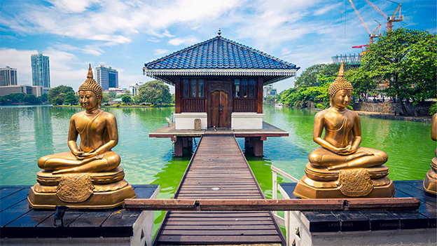 Iconic Seema Malaka temple on Beira Lake
