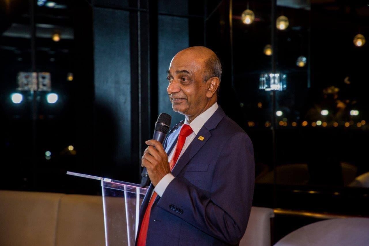 Lalin Samarawikrama giving a speech at The Kingsbury Hotel