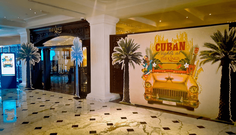 Vibrant decorations at the Kings Bar for the Cuban night
