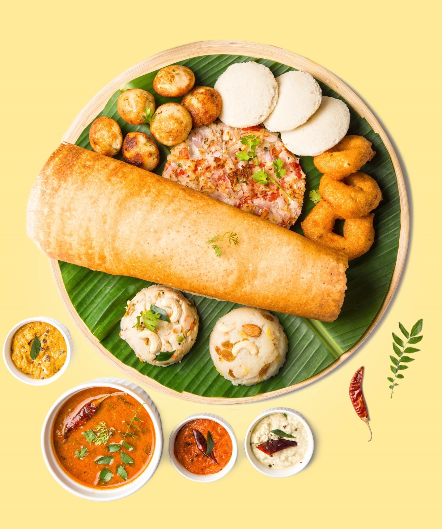 Colorful display of South Indian food at The Kingsbury Hotel
