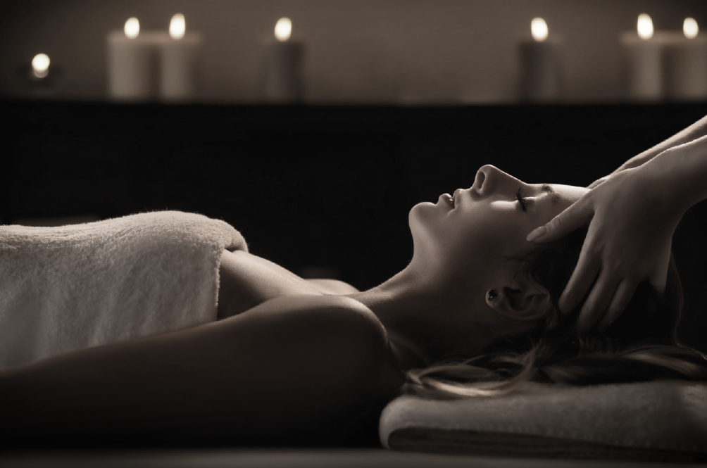 Lady getting a rejuvenating massage at the Kingsbury spa