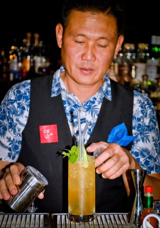 Bartender preparing a cocktail at The Kingsbury Hotel