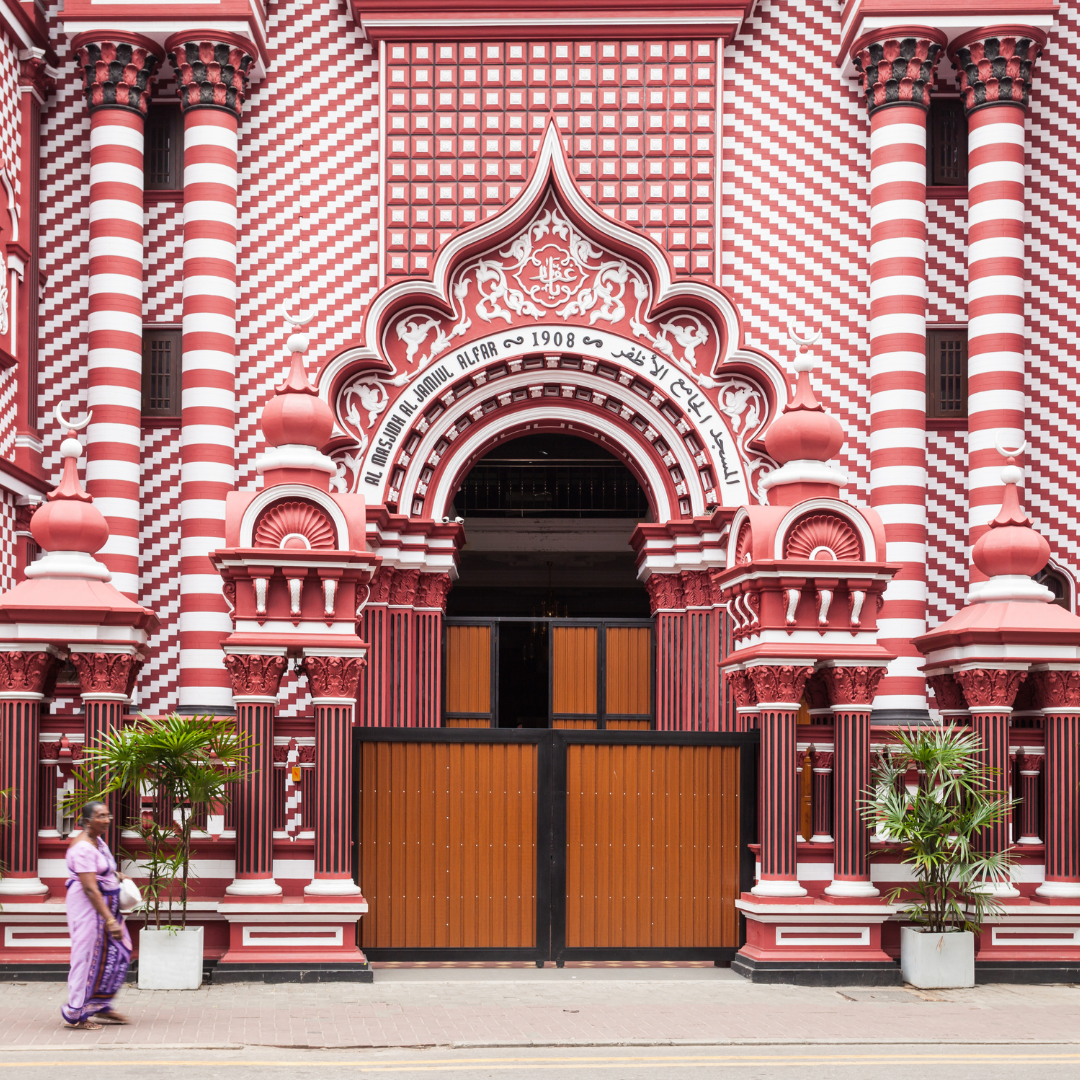 Iconic Red Mosque in Colombo