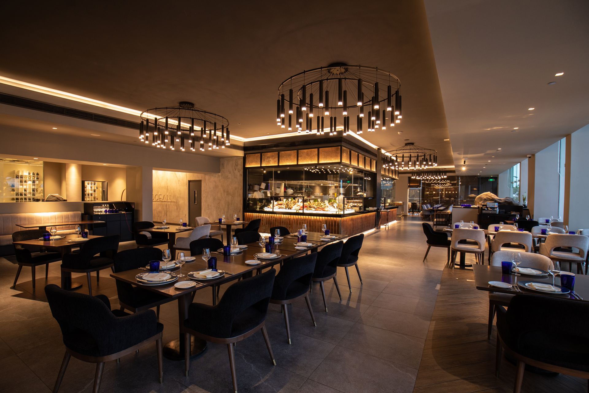 The interior of the Ocean Restaurant at The Kingsbury Colombo