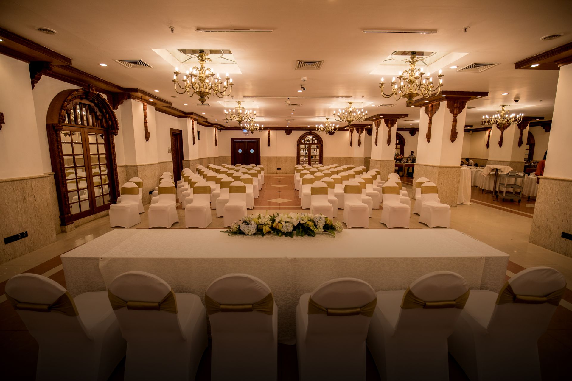 Elegant well-lit meeting room at The Kingsbury Hotel