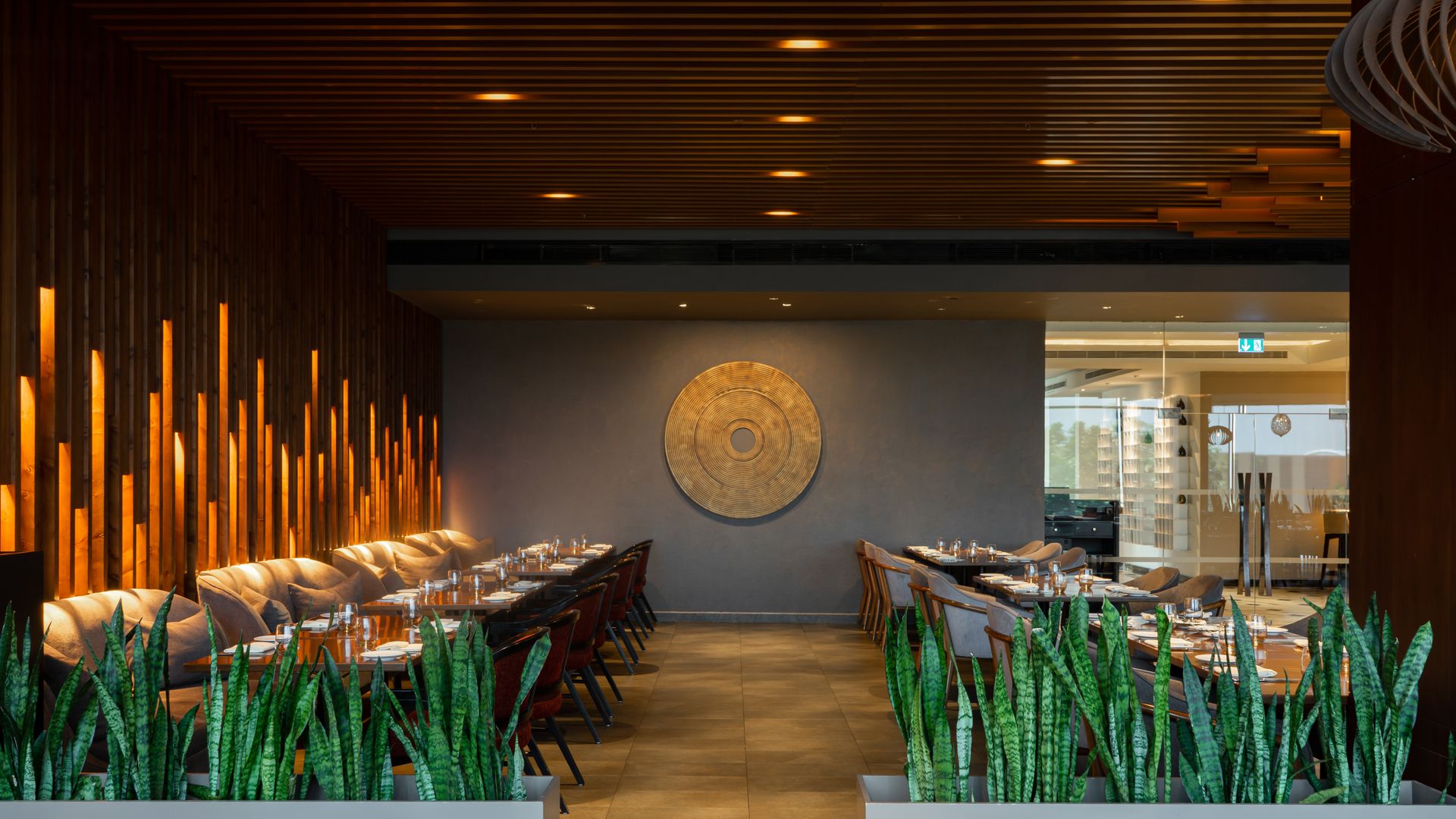 The dining area of the Harbour Court Restaurant at The Kingsbury Colombo