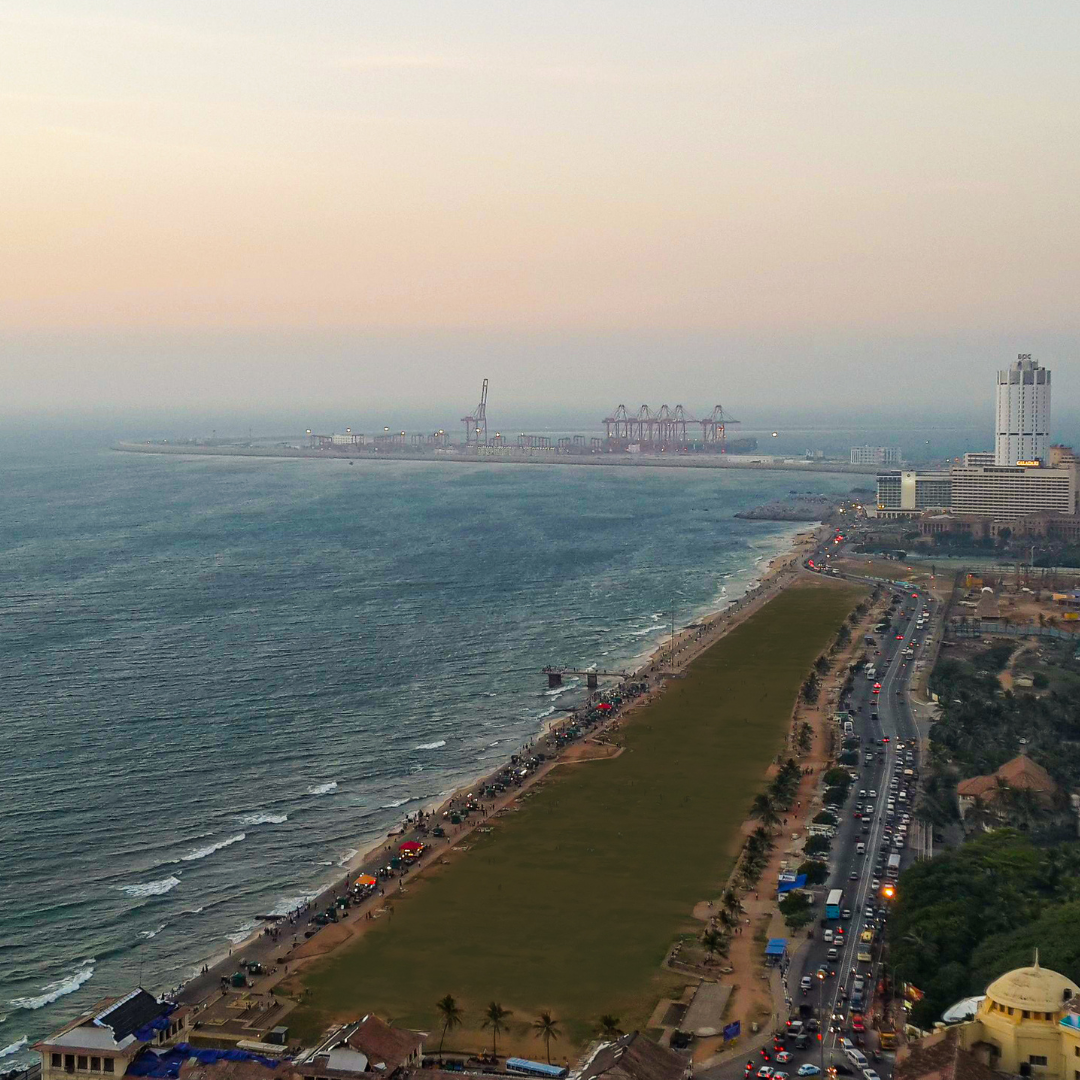 Aerial view of Gallface Colombo