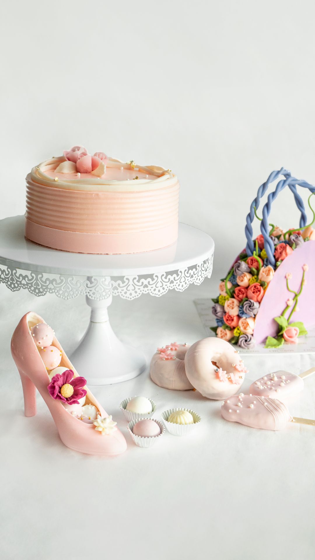 Display of cake, doughnuts, ice cream and other confectioneries at The Kingsbury Hotel
