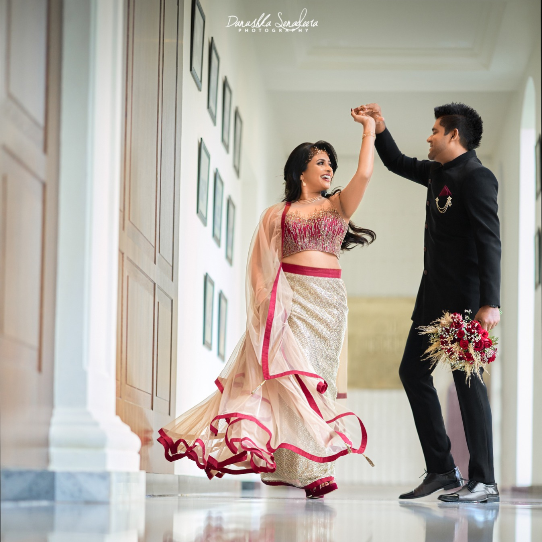 A couple dancing in the Balmoral Banquet Hall at The Kingsbury Colombo