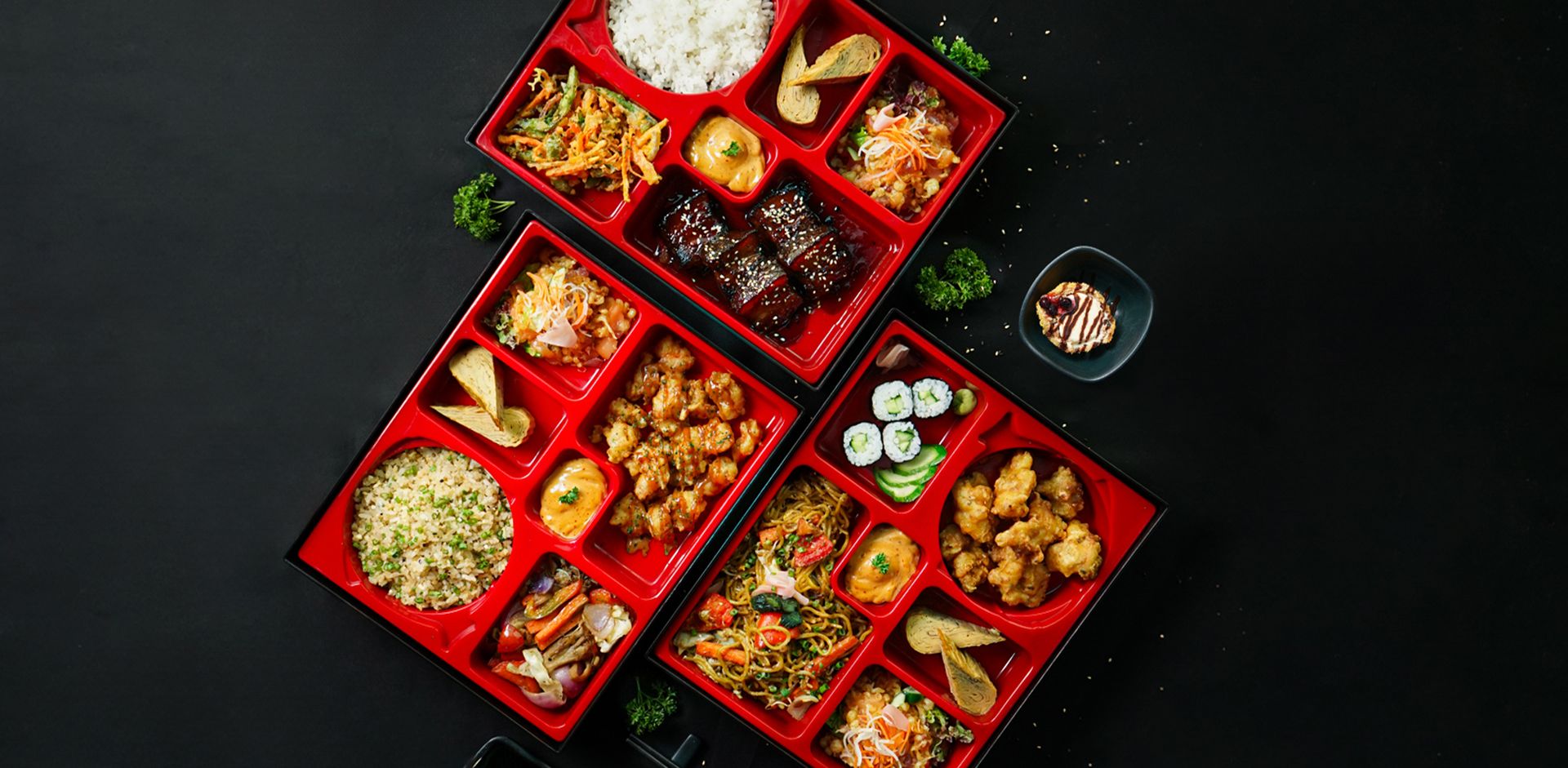 A food tray prepared in the Tenku Restaurant at The Kingsbury Colombo