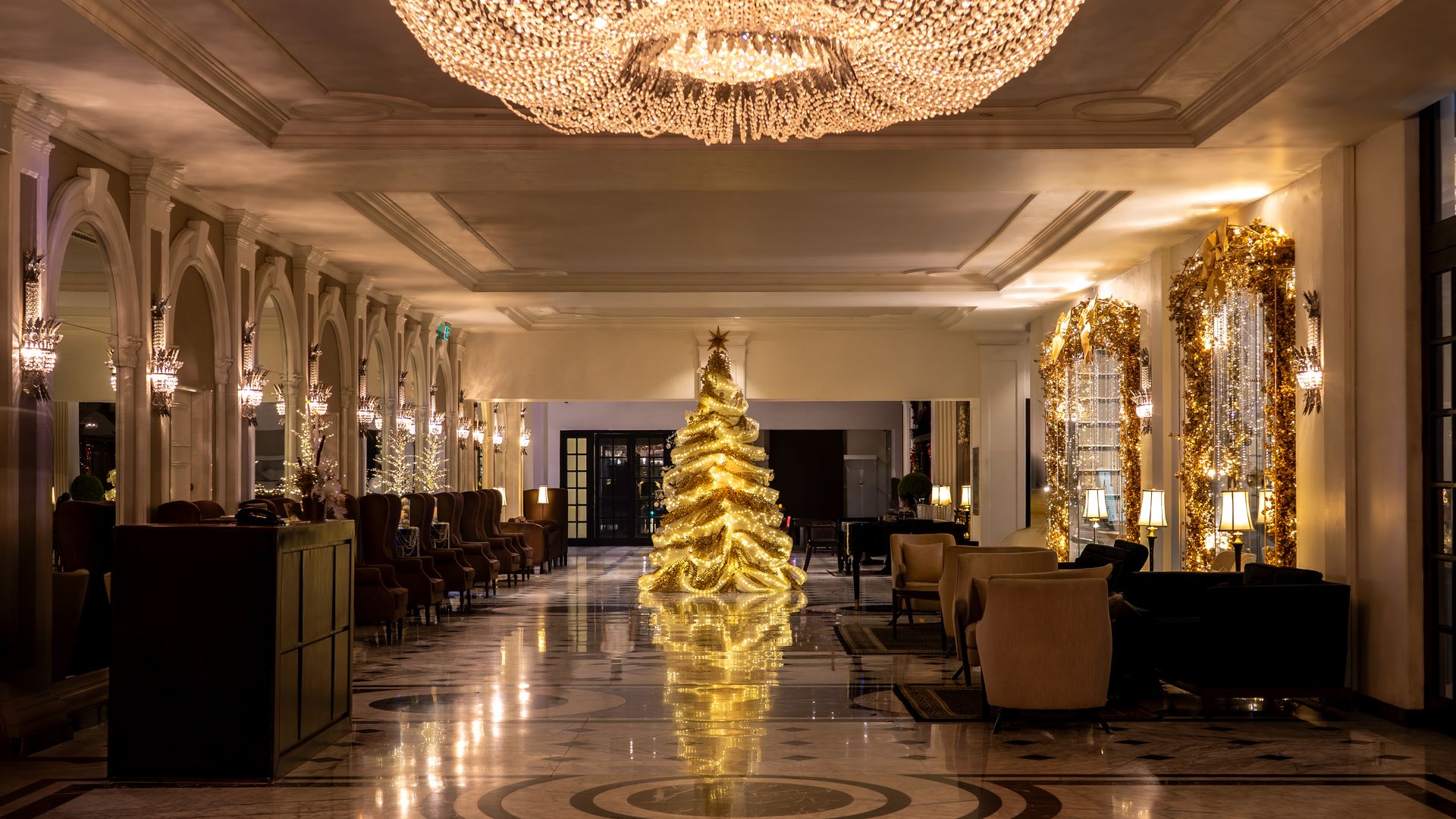 A decorated Christmas tree during Christmas at The Kingsbury Colombo