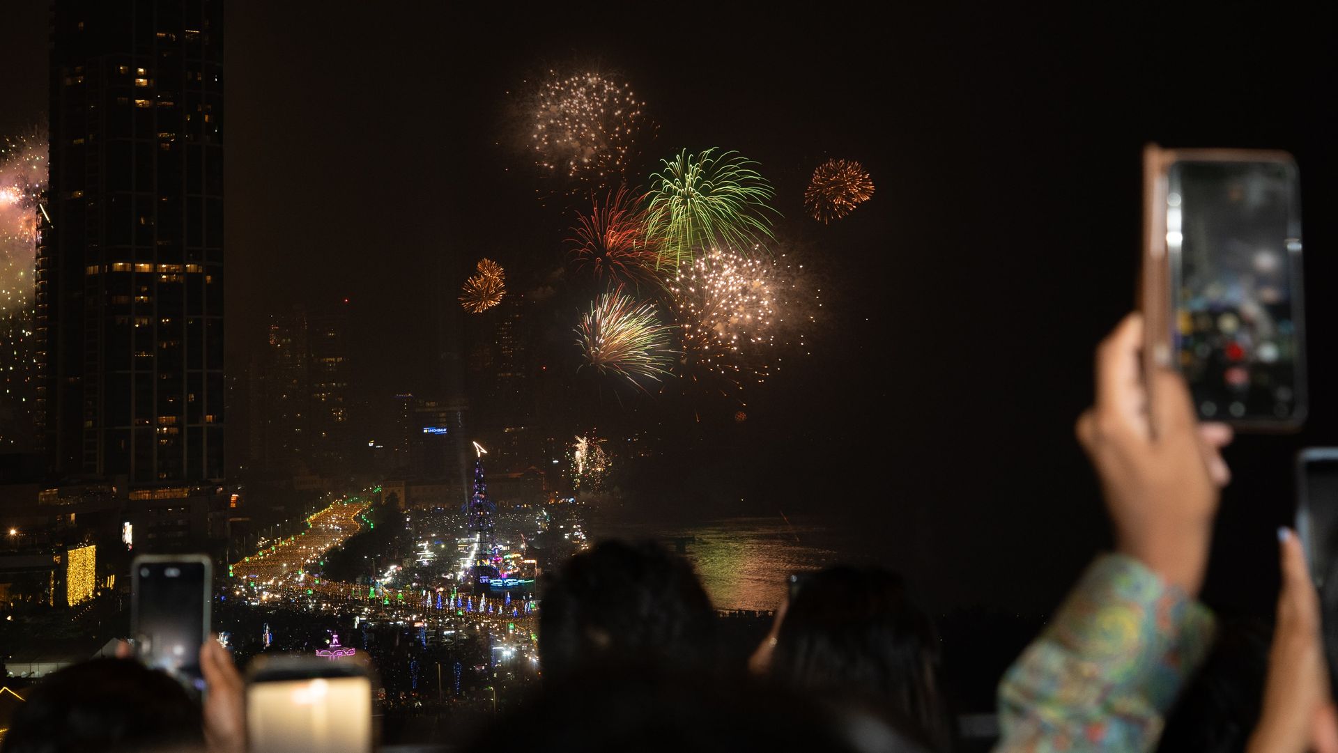 Fireworks lighting up the sky during New Year celebrations